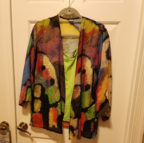 LIGHT & BRIGHT💚💛TAO HOUSE/Kimono 💚💛 Coordinating Shell (2 piece) - Picture 4 of 8